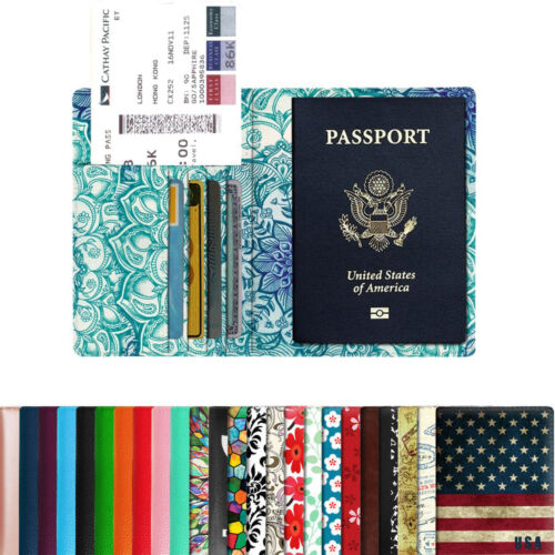 Slim Leather Travel Passport Wallet Holder RFID Blocking ID Card Case Cover  US